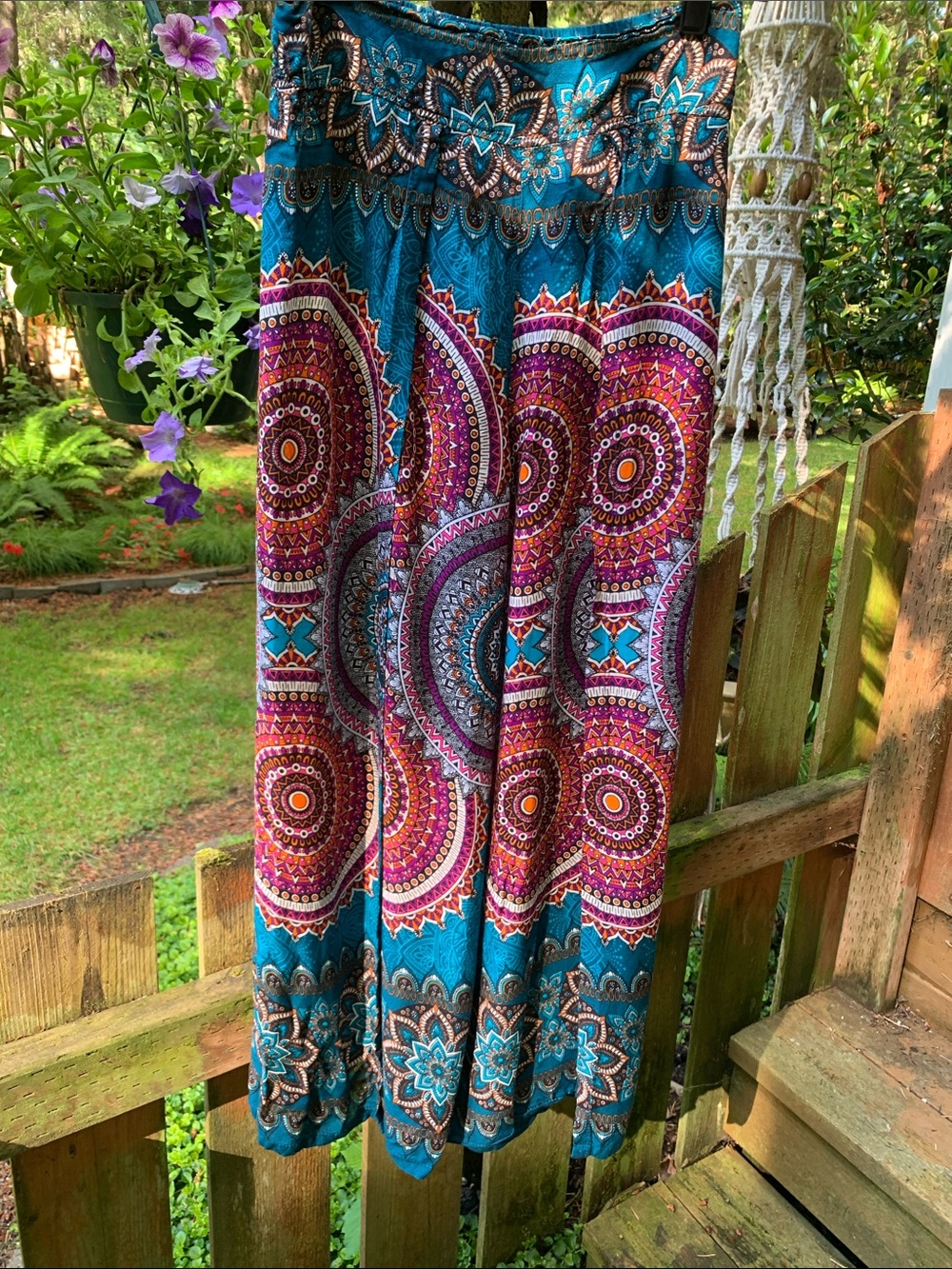 Bohemian Wrap pants with Vibrant Mandala Print